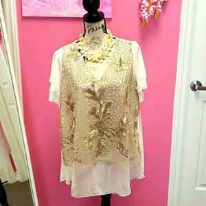 NWT💕💕 Project Cream/Gold Blouse Top